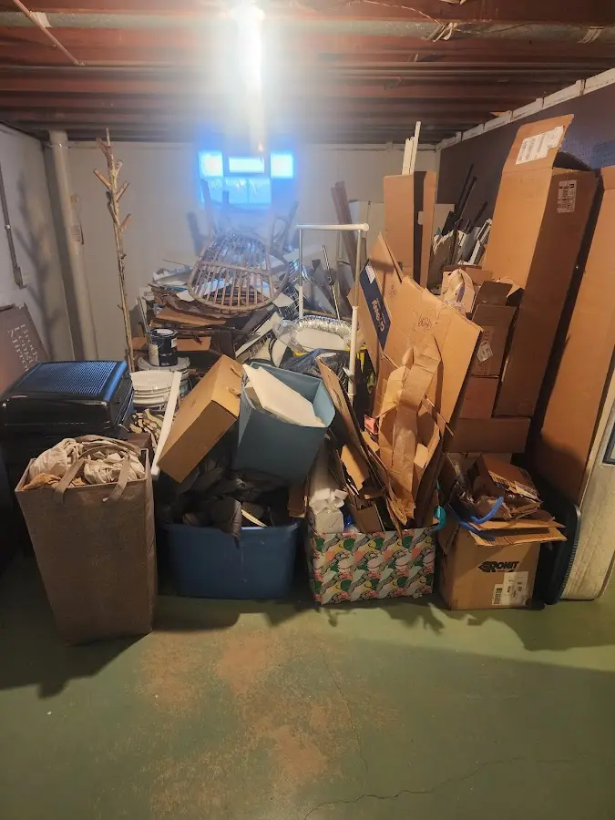 Roll-off dumpster container at job site for 20 Yard Dumpster Rental in Highland